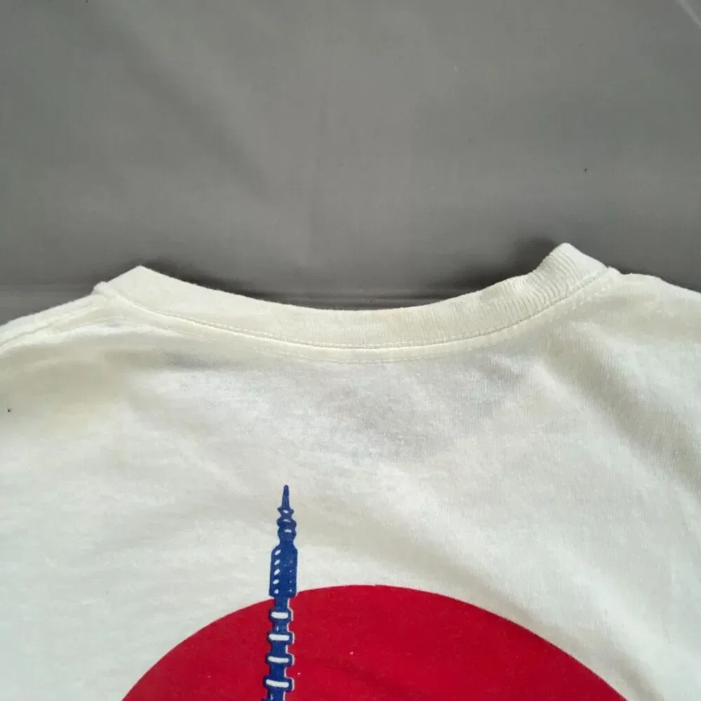 Call Your Mother Mens Graphic T-Shirt White Mount Fuji Japan Sun Size M Top